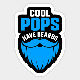 Cool Pops Have Beards Fathers Day Design Sticker
